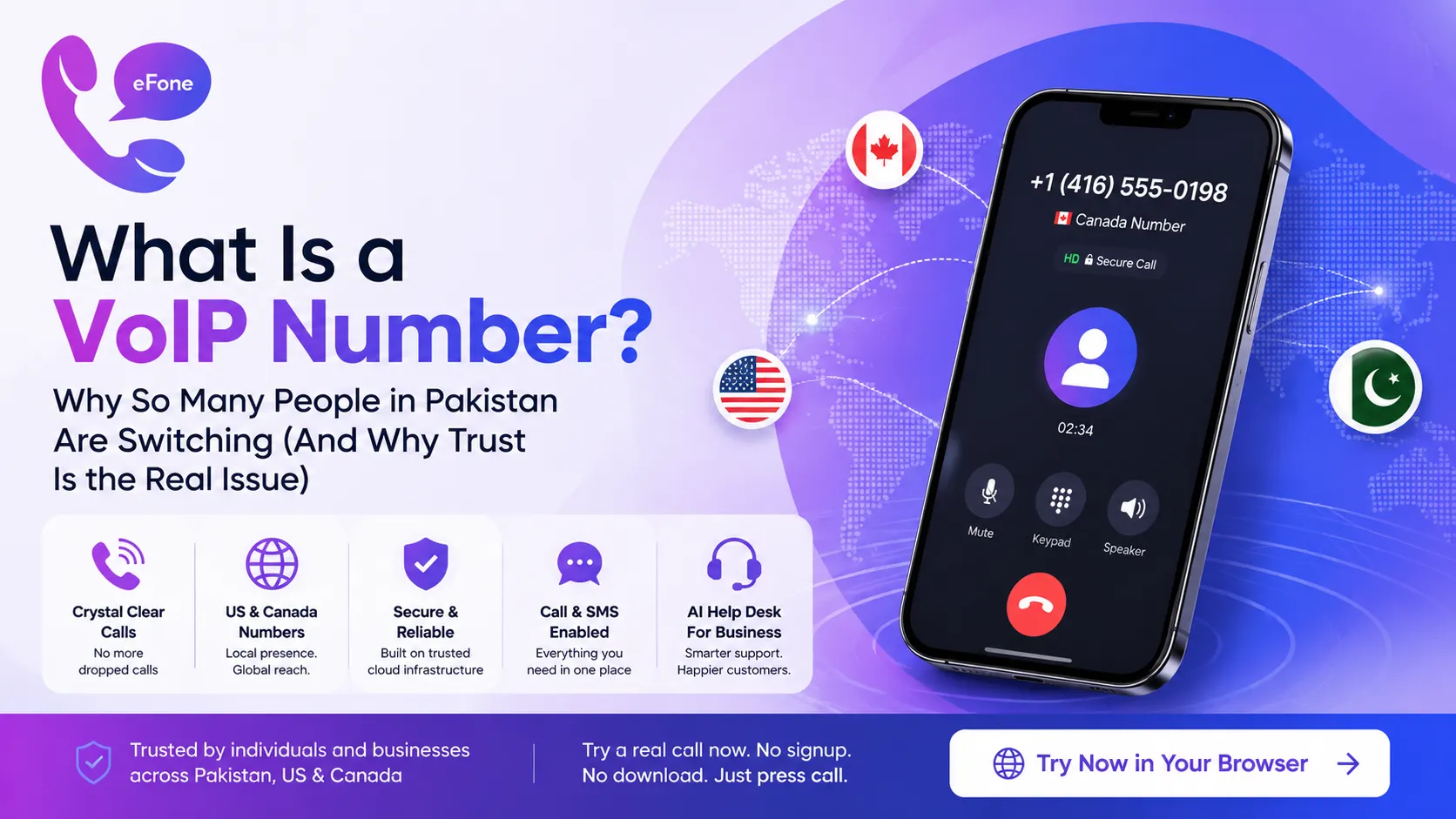 A VoIP number is a real phone number that runs over the internet
